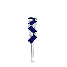Certified Real Baguette Blue Sapphire Half Eternity Ring with Diamond AAA - Rosec Jewels