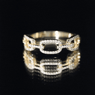 Certified Diamond Chain Link Ring in Prong Setting Natural - ( HI-SI ) - Rosec Jewels