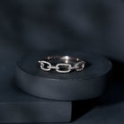 Certified Diamond Chain Link Ring in Prong Setting Natural - ( HI-SI ) - Rosec Jewels