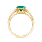 Certified 8X10 mm Oval Lab Grown Emerald Split Shank Engagement Ring AAAA - Rosec Jewels