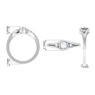 0.50 CT Round Diamond Classic Engagement Ring in Spit Shank Diamond - ( HI-SI ) - Color and Clarity - Rosec Jewels