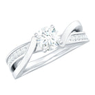 Rosec Jewels-Zircon Solitaire Infinity Engagement Ring with Side Stones
