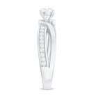 Rosec Jewels-Zircon Solitaire Infinity Engagement Ring with Side Stones
