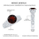 Vintage Looking Garnet Diamond Engagement Ring AAA - Rosec Jewels
