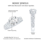 2 Carat Moissanite Double Prong Vintage Engagement Ring D-VS1 - Rosec Jewels