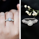 2 Carat Moissanite Double Prong Vintage Engagement Ring D-VS1 - Rosec Jewels