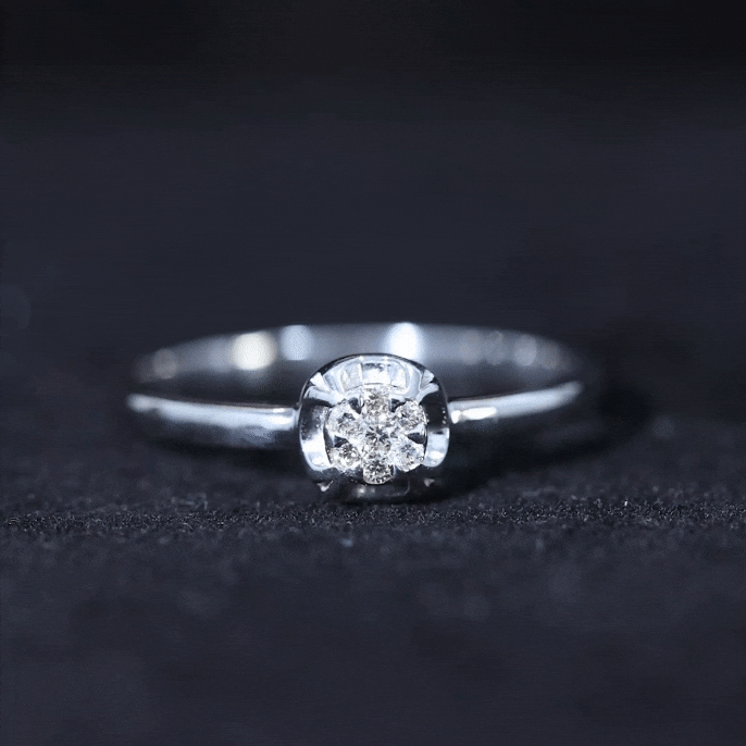 Rosec Jewels-Round Shape Diamond Ring in Illusion Setting