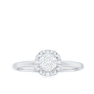 Round Shape Diamond Promise Ring in Illusion Setting Natural - ( HI-SI ) - Rosec Jewels