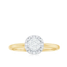 Round Shape Diamond Promise Ring in Illusion Setting Natural - ( HI-SI ) - Rosec Jewels