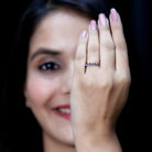 Rosec Jewels-Natural Amethyst Eternity Wedding Band in Gold Plated Silver