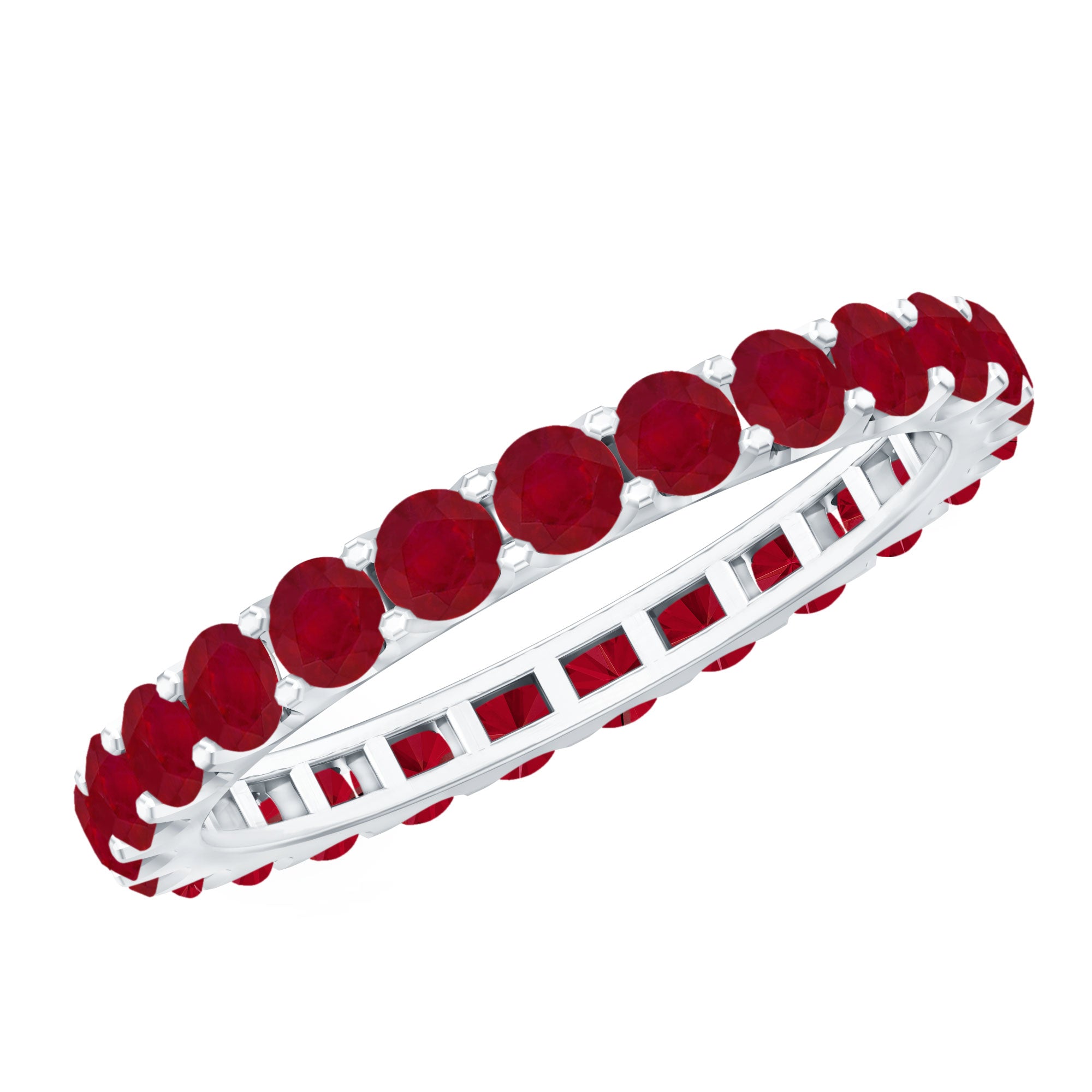 Minimal Round Ruby Eternity Ring