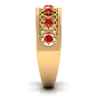 Rosec Jewels-Vintage Inspired Ruby Half Eternity Anniversary Band Ring