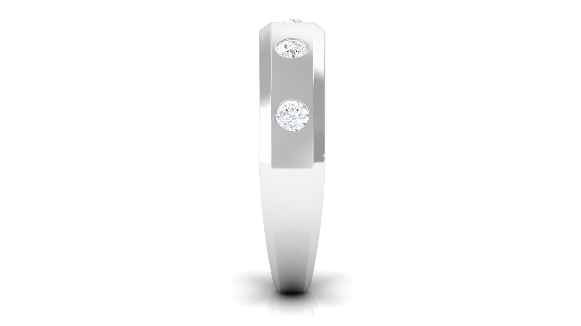 Certified Natural Diamond Mens Wedding Band Natural - ( HI-SI ) - Rosec Jewels