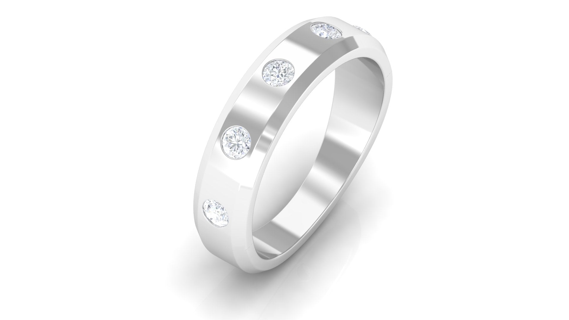 Certified Natural Diamond Mens Wedding Band Natural - ( HI-SI ) - Rosec Jewels