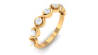 Certified Natural Diamond Half Eternity Ring with Infinity Knot Natural - ( HI-SI ) - Rosec Jewels