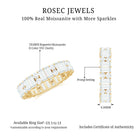 Round and Baguette Cut Moissanite Eternity Wedding Band D-VS1 - Rosec Jewels