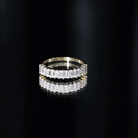 Baguette and Round Moissanite Half Eternity Band Ring D-VS1 - Rosec Jewels