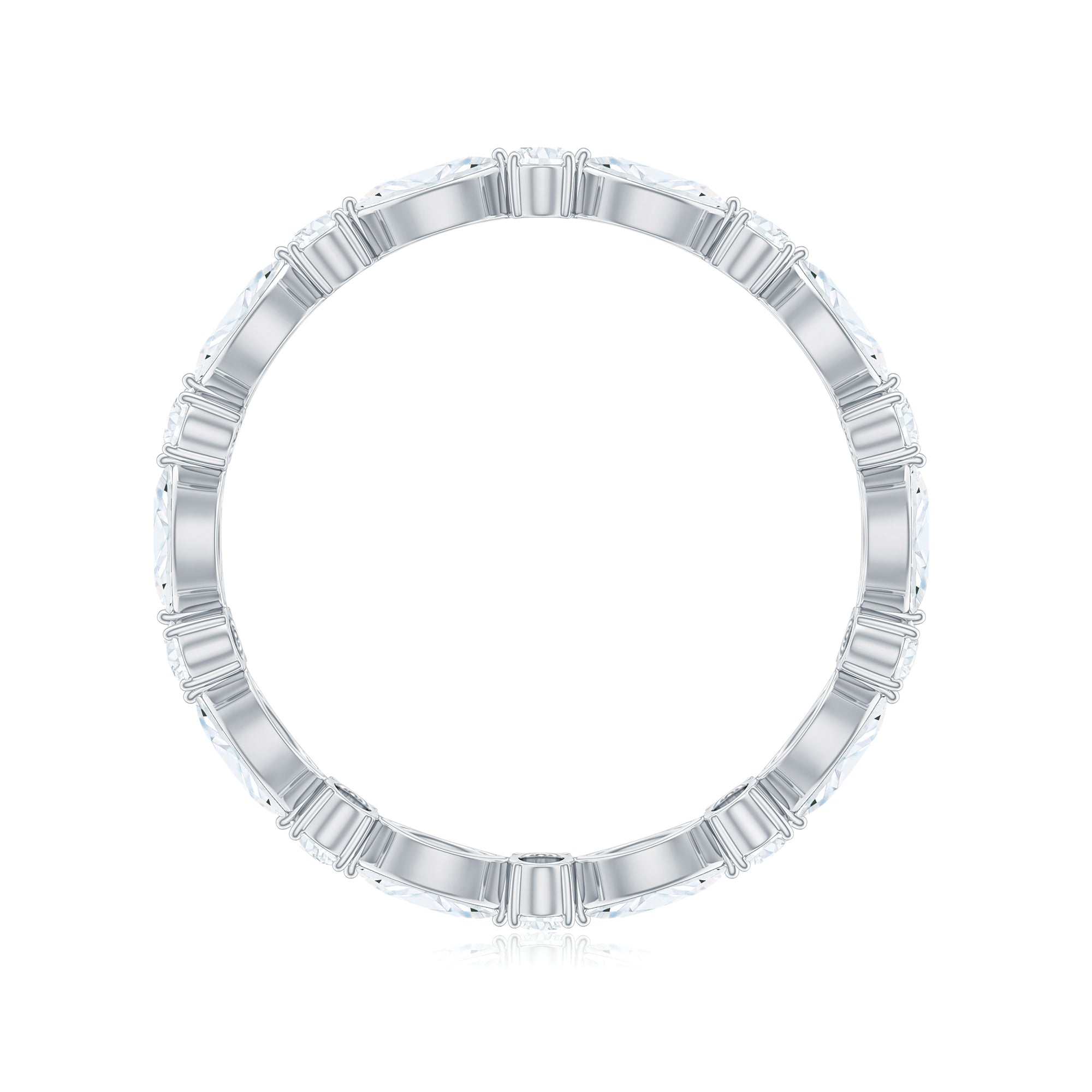 Oval and Marquise Cut Moissanite Stackable Eternity Ring D-VS1 - Rosec Jewels