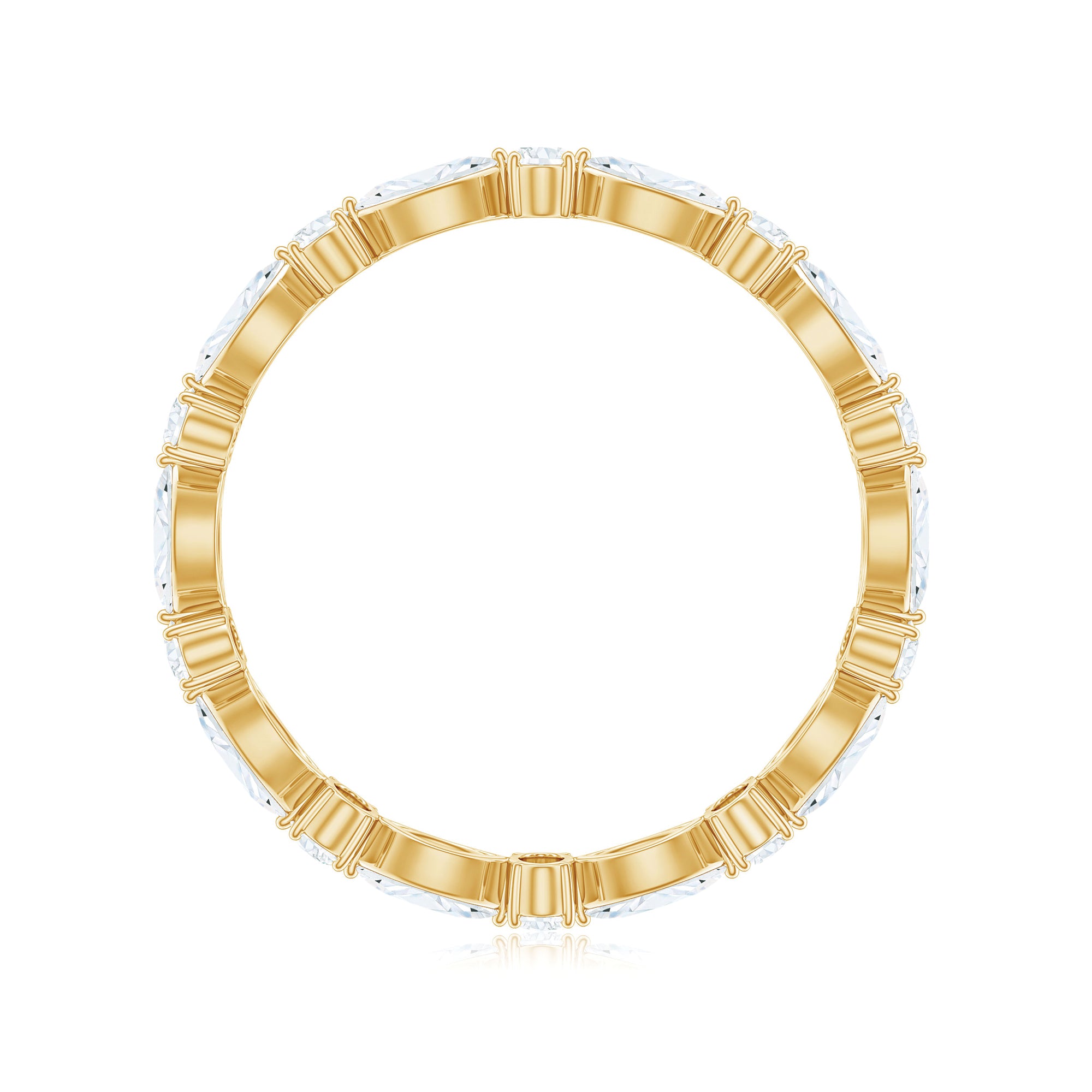 Oval and Marquise Cut Moissanite Stackable Eternity Ring D-VS1 - Rosec Jewels