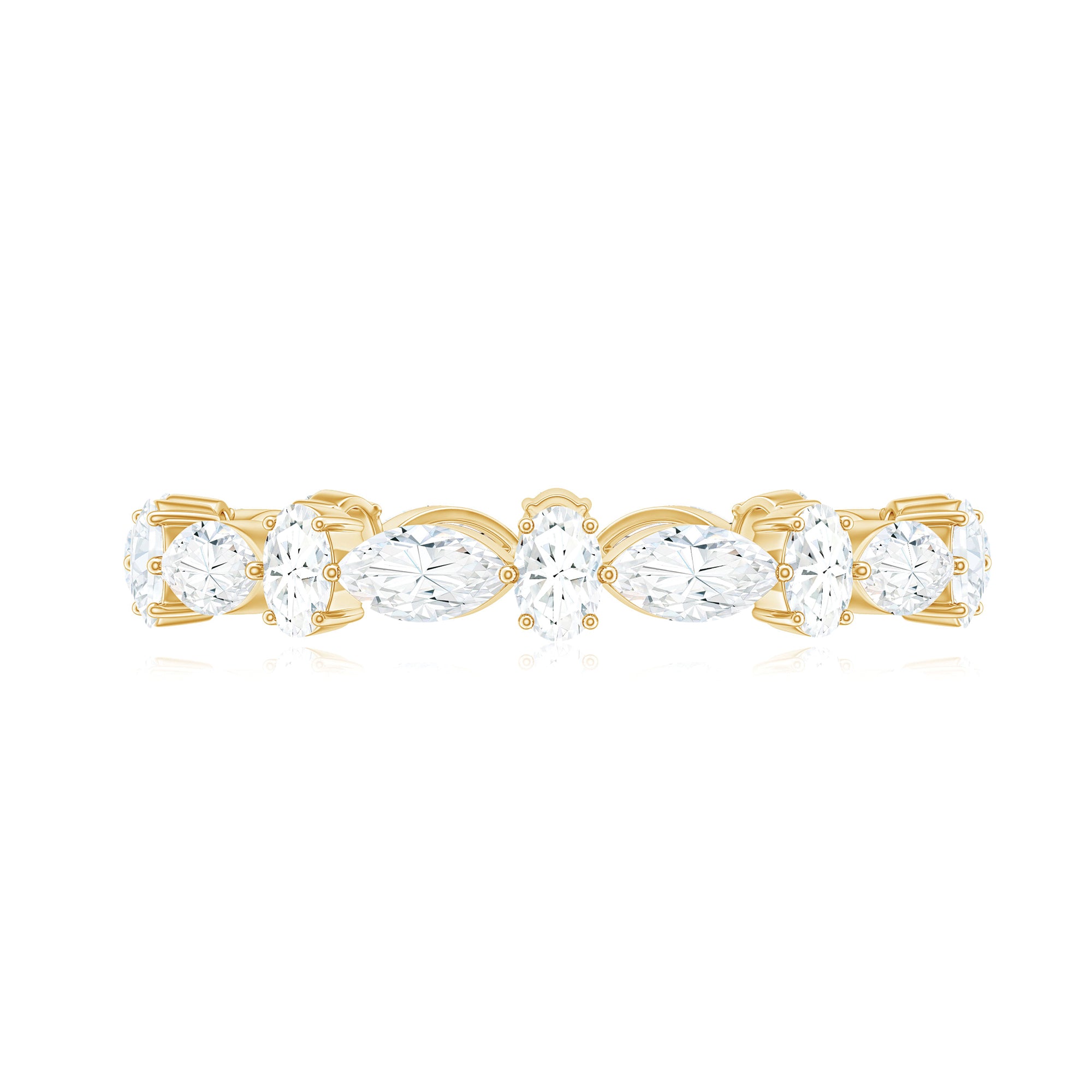 Oval and Marquise Cut Moissanite Stackable Eternity Ring D-VS1 - Rosec Jewels