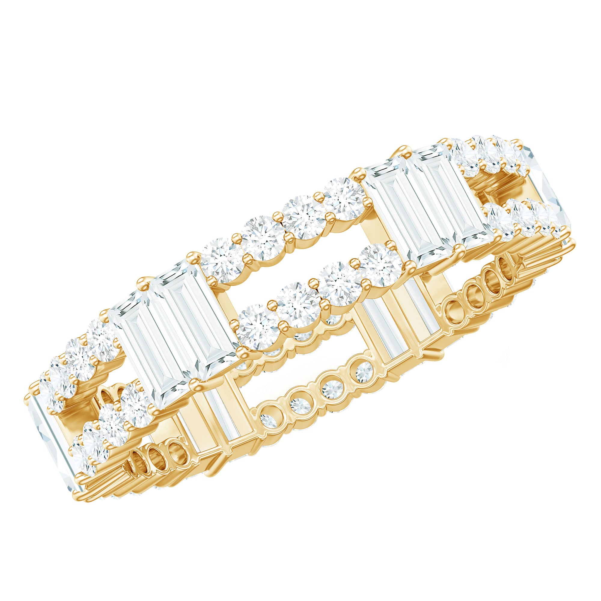 Unique Moissanite Eternity Wedding Band Ring D-VS1 - Rosec Jewels