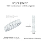 Certified Moissanite Wedding Anniversary Band for Women D-VS1 - Rosec Jewels