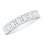 Certified Baguette Moissanite Half Eternity Band Ring for Women D-VS1 - Rosec Jewels