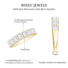 Certified Baguette Moissanite Half Eternity Band Ring for Women D-VS1 - Rosec Jewels