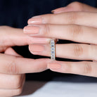 Certified Baguette Moissanite Half Eternity Band Ring for Women D-VS1 - Rosec Jewels