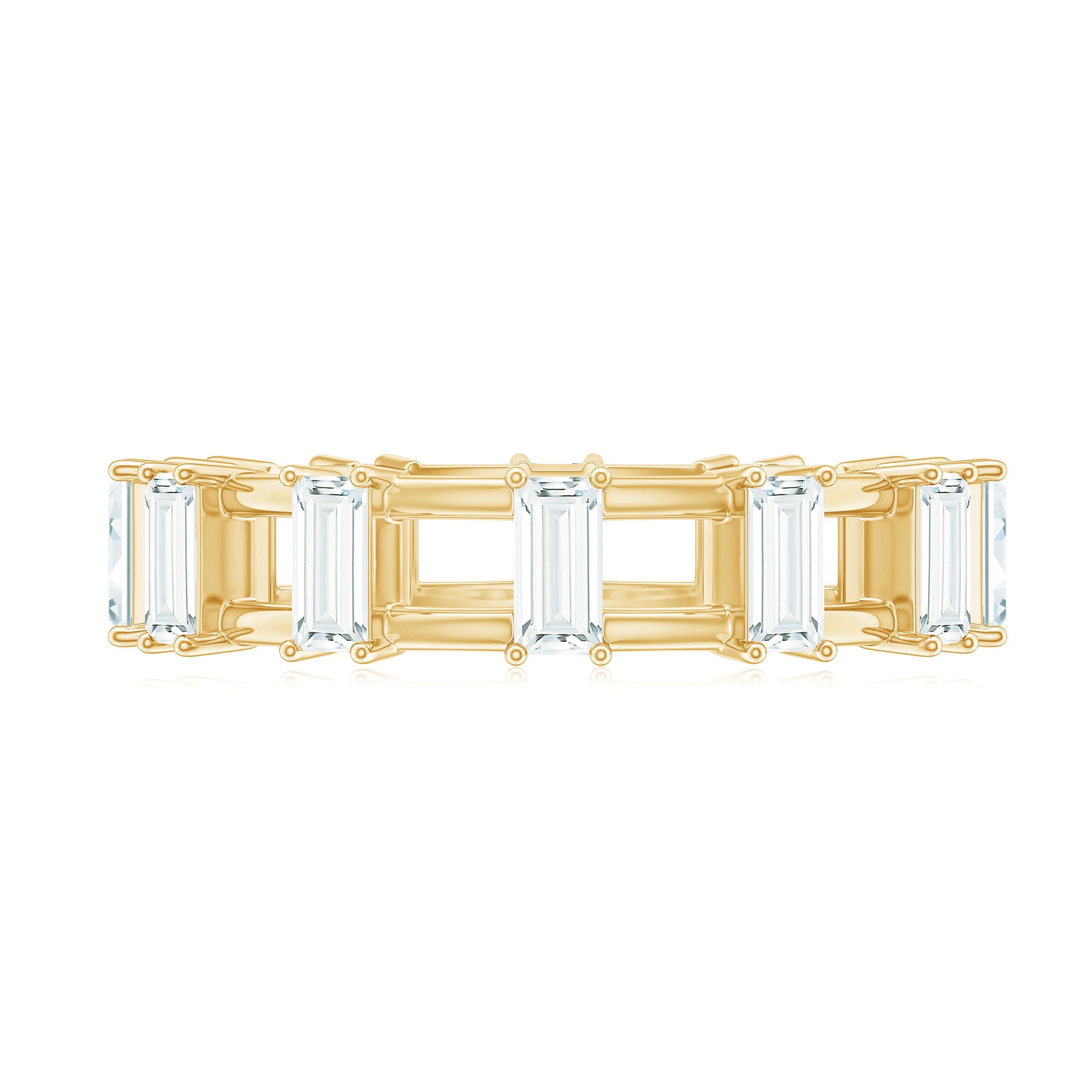 Moissanite Baguette Wedding Band with Certificate D-VS1 - Rosec Jewels