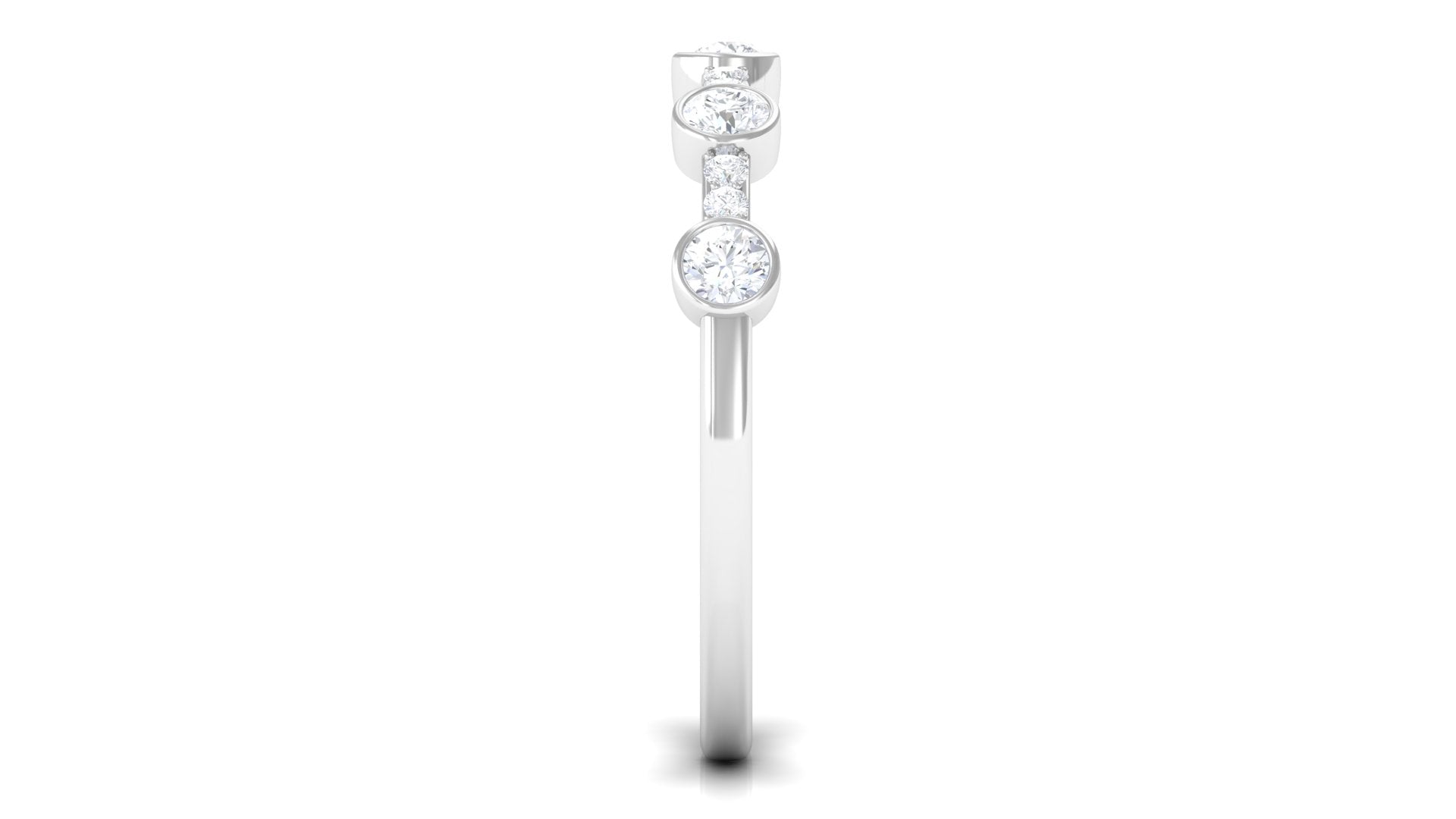 Rosec Jewels-Natural Diamond Half Eternity Ring in Bezel Setting