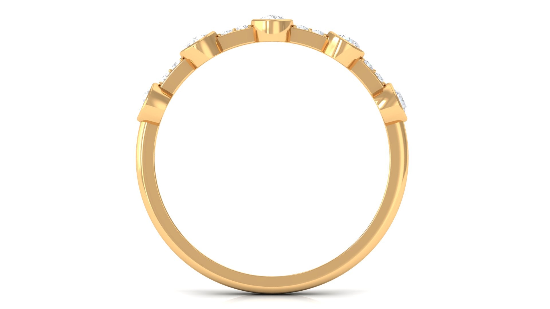 Rosec Jewels-Natural Diamond Half Eternity Ring in Bezel Setting