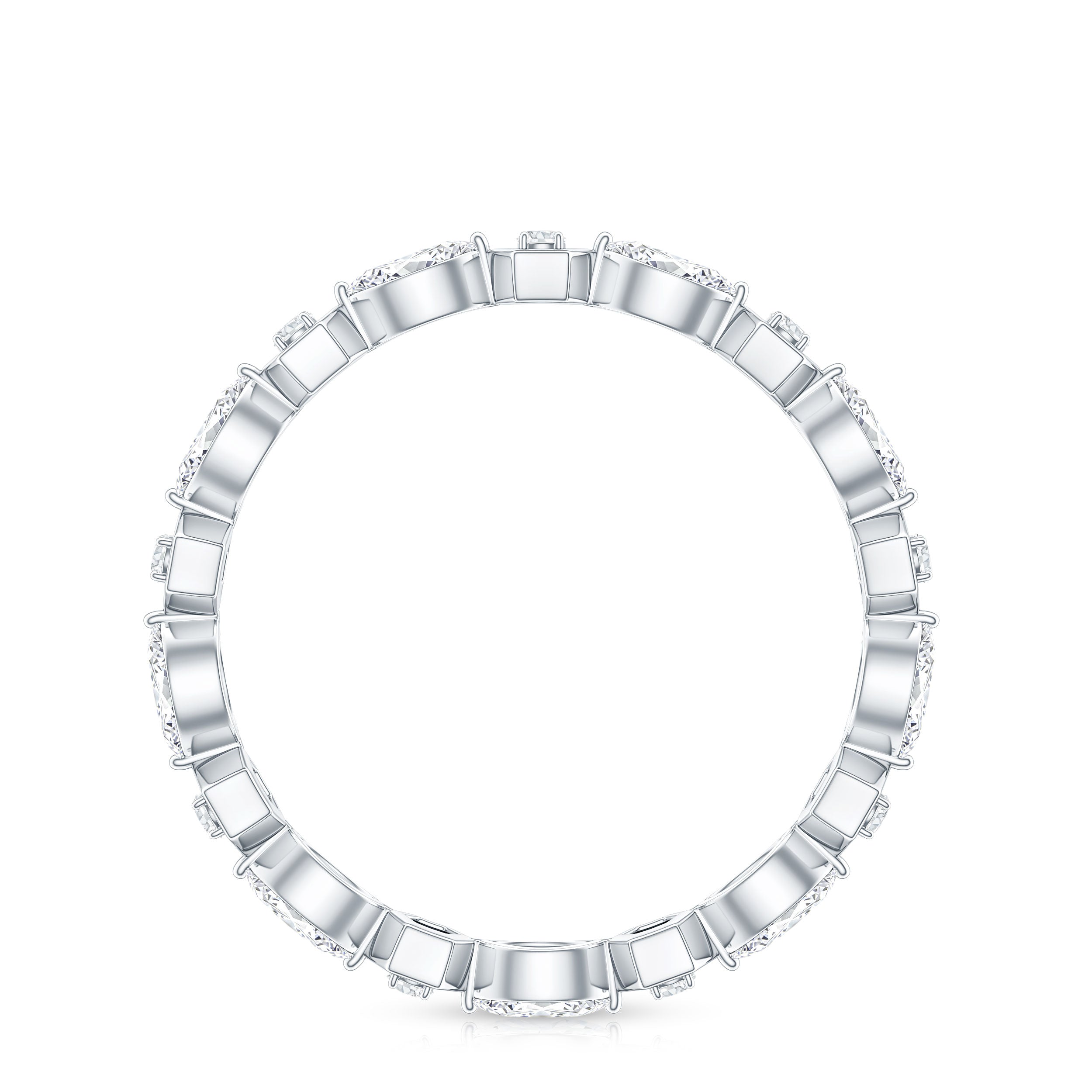 Certified Moissanite Contemporary Eternity Ring D-VS1 - Rosec Jewels