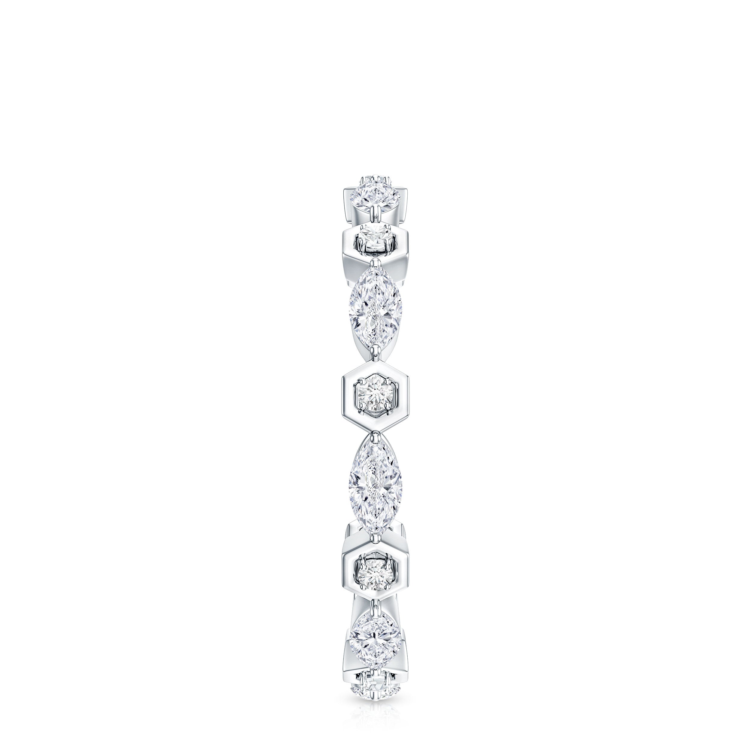 Certified Moissanite Contemporary Eternity Ring D-VS1 - Rosec Jewels