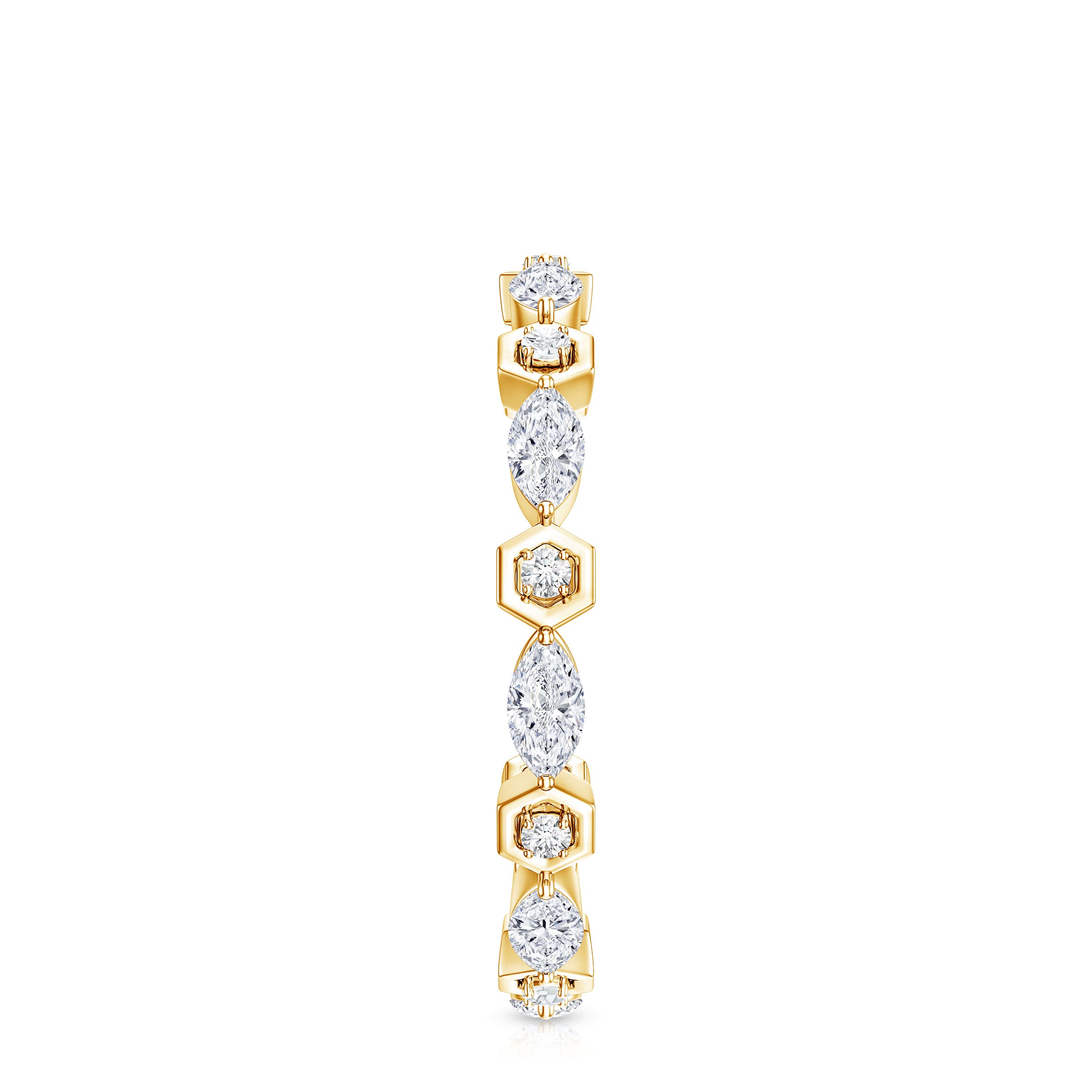 Certified Moissanite Contemporary Eternity Ring D-VS1 - Rosec Jewels