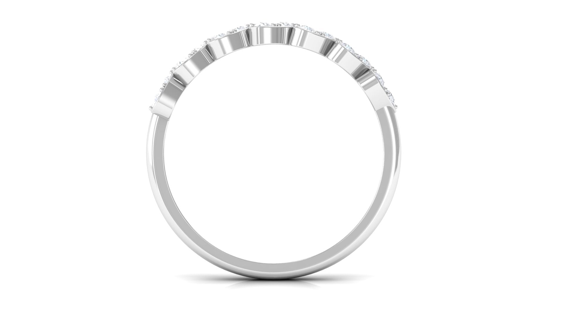 Certified Natural Diamond Heart Eternity Ring in East West Style Natural - ( HI-SI ) - Rosec Jewels