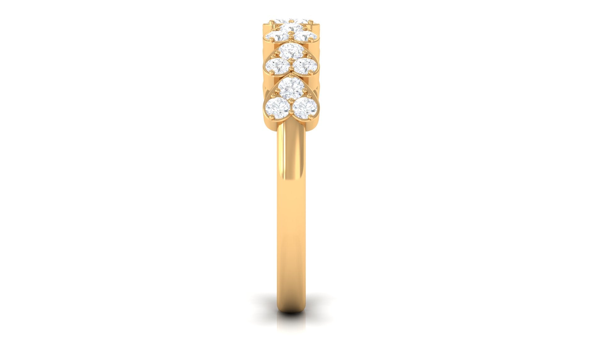 Certified Natural Diamond Heart Eternity Ring in East West Style Natural - ( HI-SI ) - Rosec Jewels