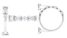 Art Deco Inspired Diamond Half Eternity Ring for Women Natural - ( HI-SI ) - Rosec Jewels