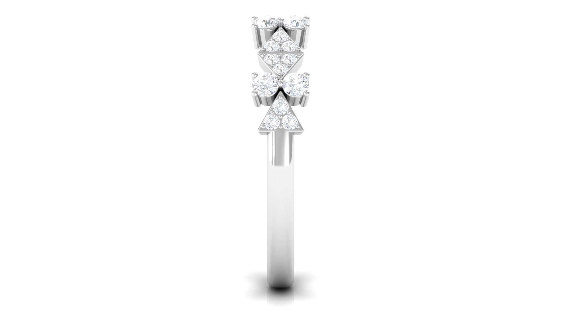 Art Deco Inspired Diamond Half Eternity Ring for Women Natural - ( HI-SI ) - Rosec Jewels