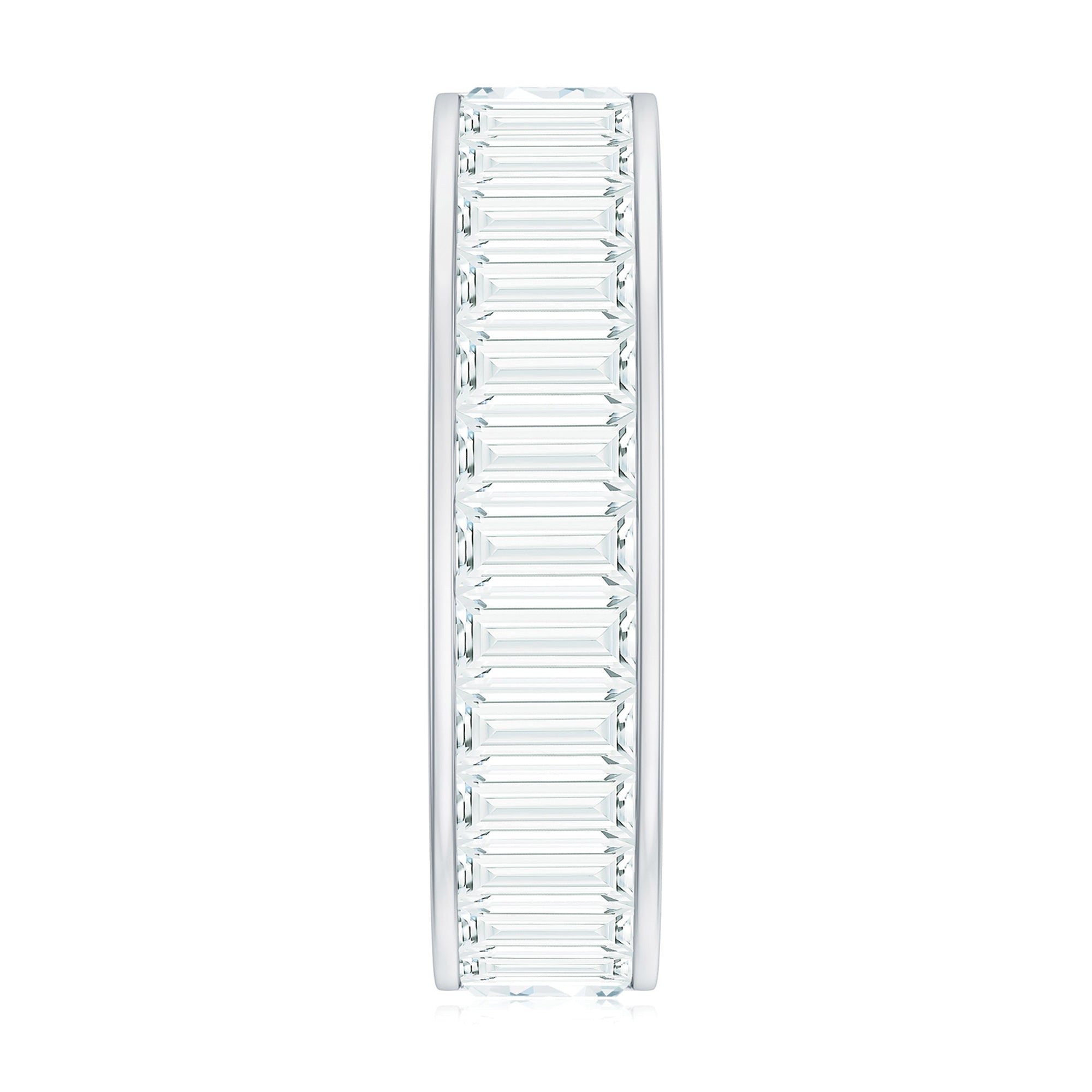 Certified Moissanite Wide Eternity Wedding Band D-VS1 - Rosec Jewels