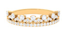 Natural Diamond Half Eternity Ring in Crown Style Natural - ( HI-SI ) - Rosec Jewels