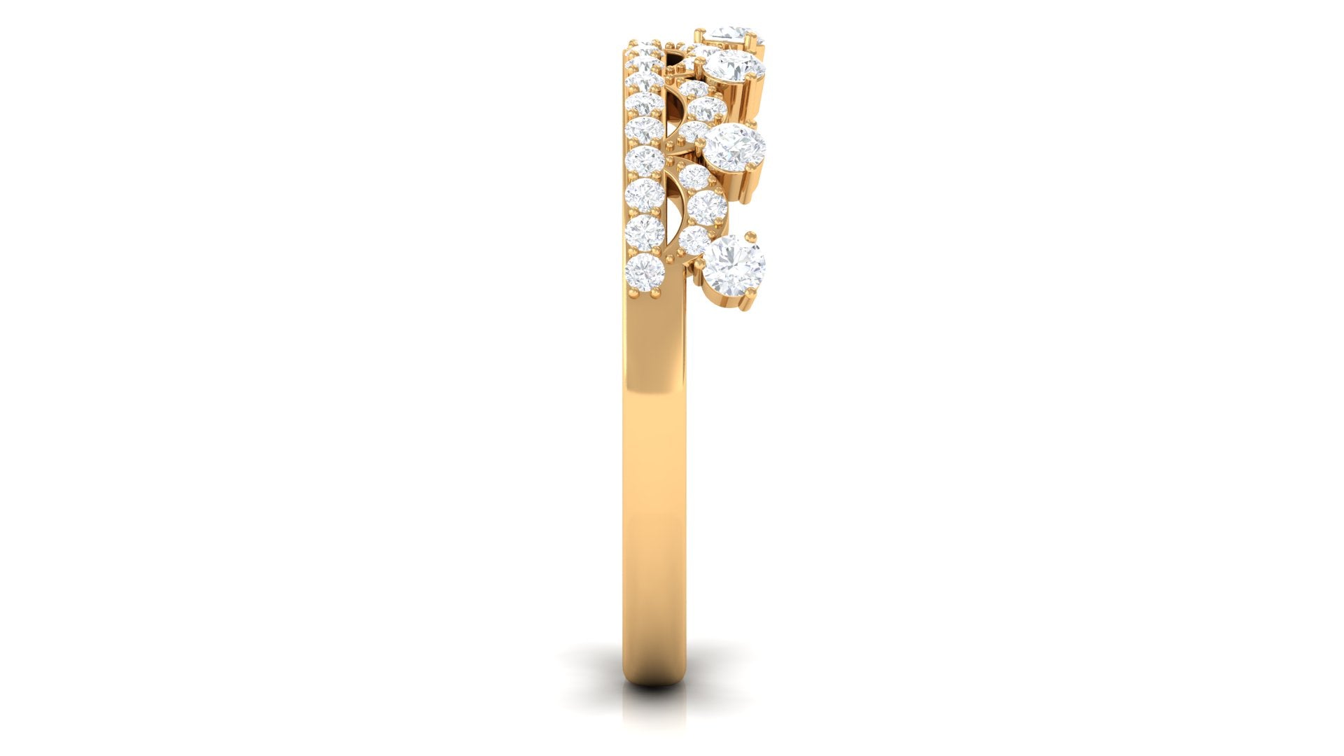 Natural Diamond Half Eternity Ring in Crown Style Natural - ( HI-SI ) - Rosec Jewels