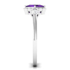 Designer 1.2 Carat Princess Cut Amethyst Engagement Ring with Diamond AAA - Rosec Jewels