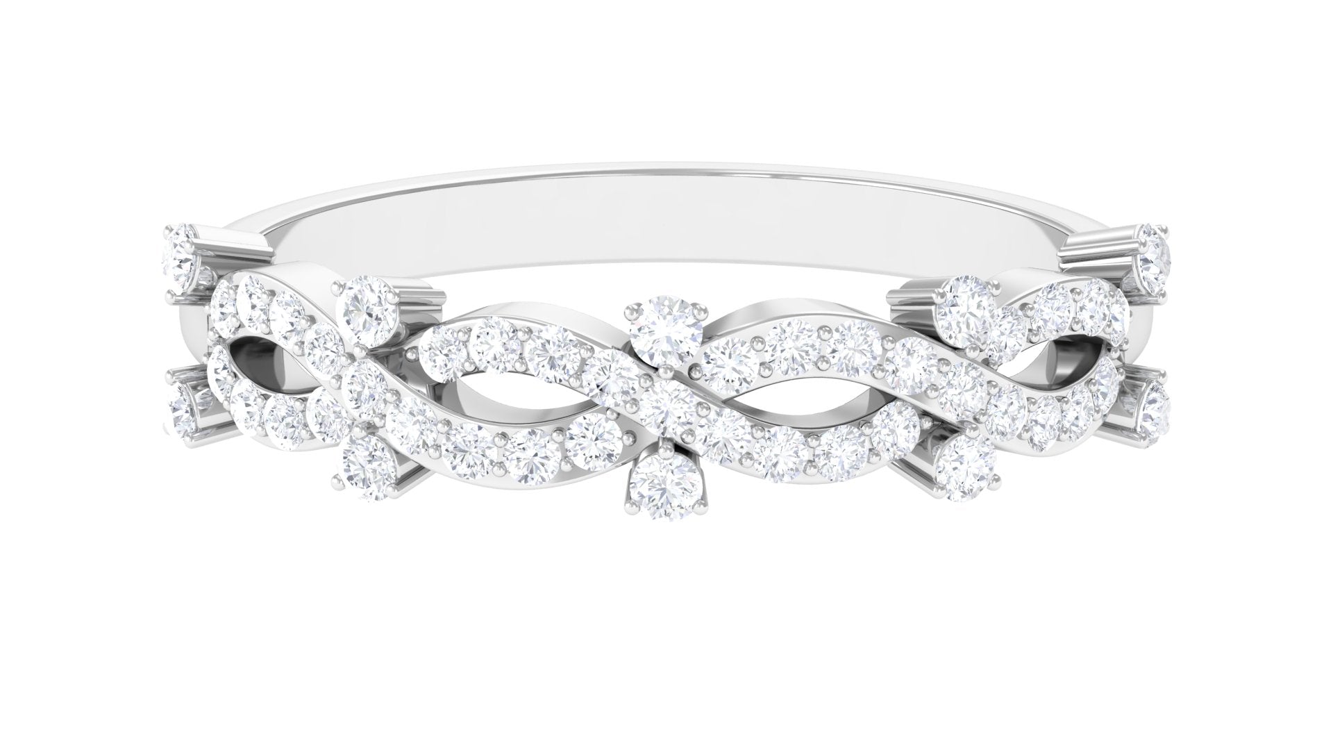 Designer Natural Diamond Infinity Half Eternity Ring Natural - ( HI-SI ) - Rosec Jewels