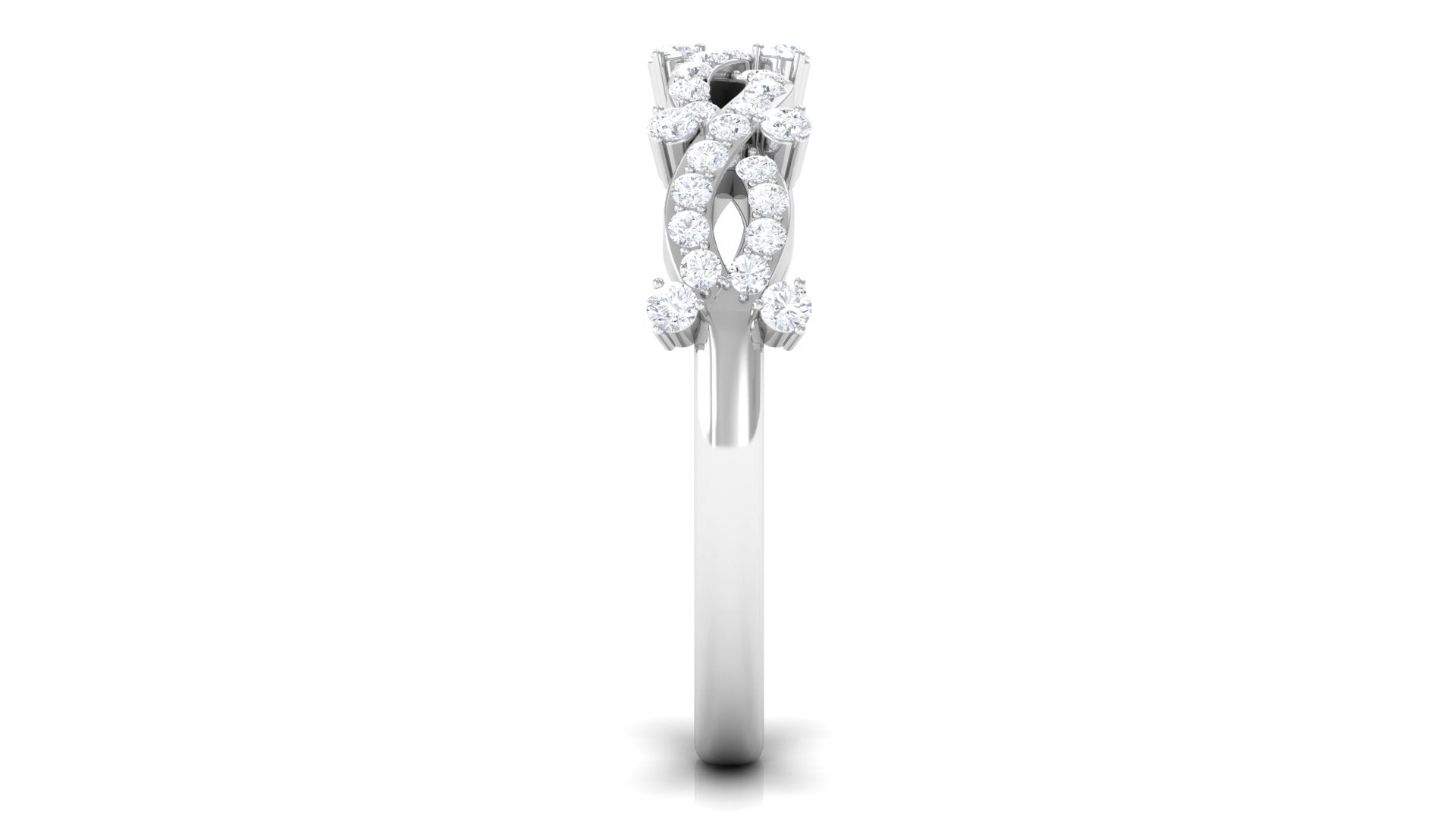 Designer Natural Diamond Infinity Half Eternity Ring Natural - ( HI-SI ) - Rosec Jewels
