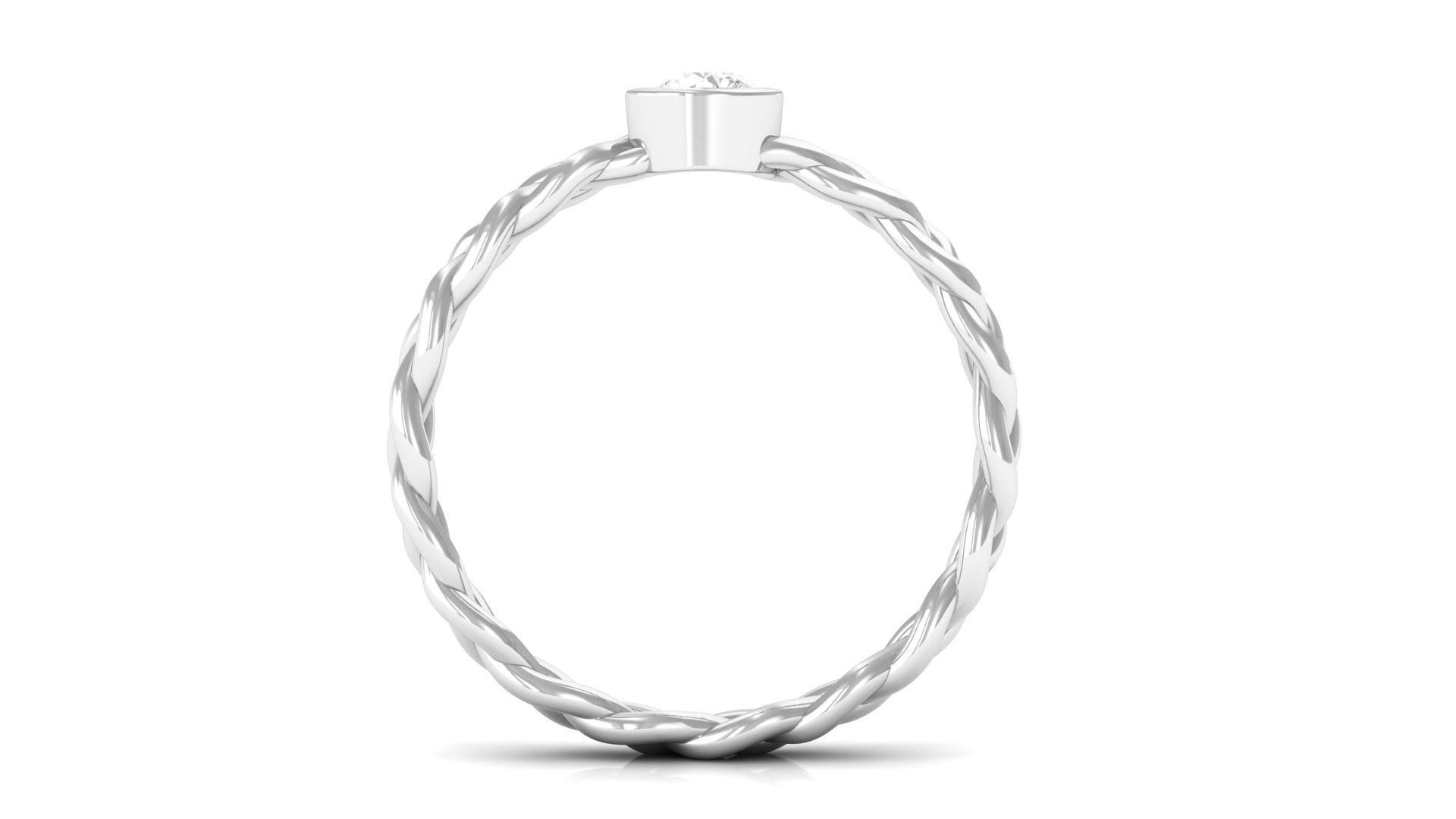 Real Diamond Promise Ring with Braided Shank Natural - ( HI-SI ) - Rosec Jewels