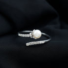 Rosec Jewels-Natural 2 Carat Freshwater Pearl Wrap Ring with Diamond