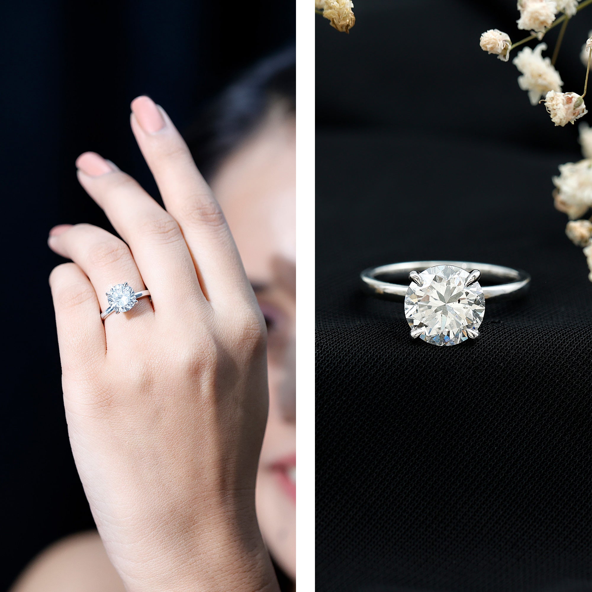Certified 2.5 CT Lab Grown Diamond Solitaire Engagement Ring Lab - ( EF-VS ) - Rosec Jewels