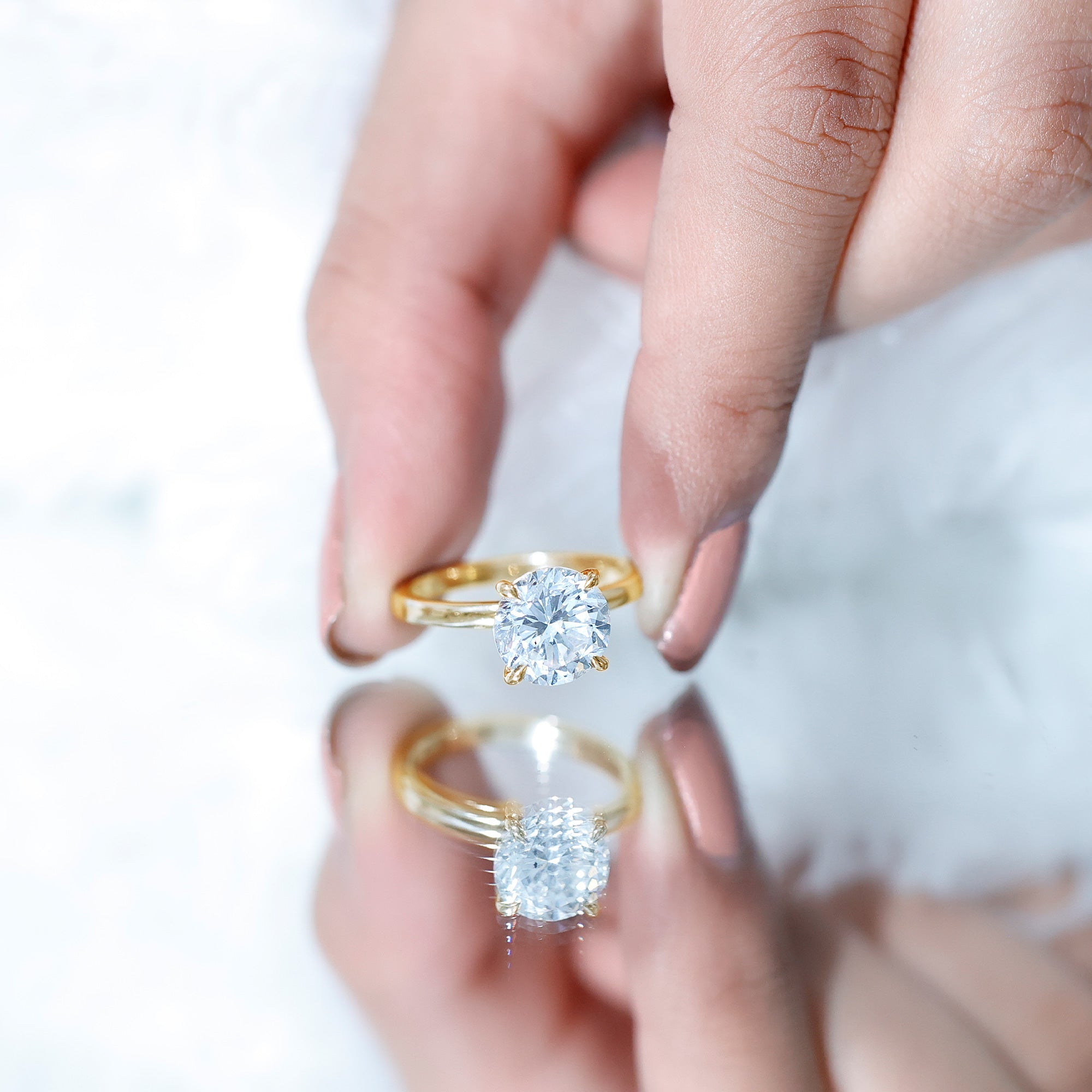Certified 2.5 CT Lab Grown Diamond Solitaire Engagement Ring Lab - ( EF-VS ) - Rosec Jewels