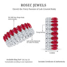 Pear Lab Grown Ruby and Diamond Wedding Anniversary Band AAAA - Rosec Jewels